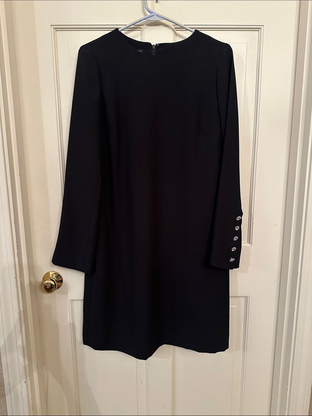 NWT Talbots Size 6 elegant black dress with ornate sparkly buttons on sleeves